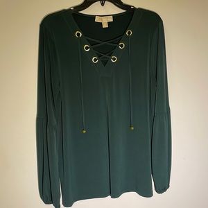 Michael Kors evergreen long sleeved Blouse with gold hardware